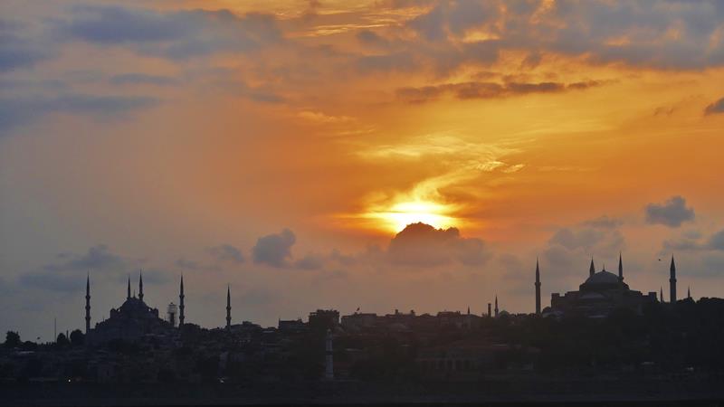 olnedgang sunset Kadiköy Asiasiden Istanbul Tyrkia